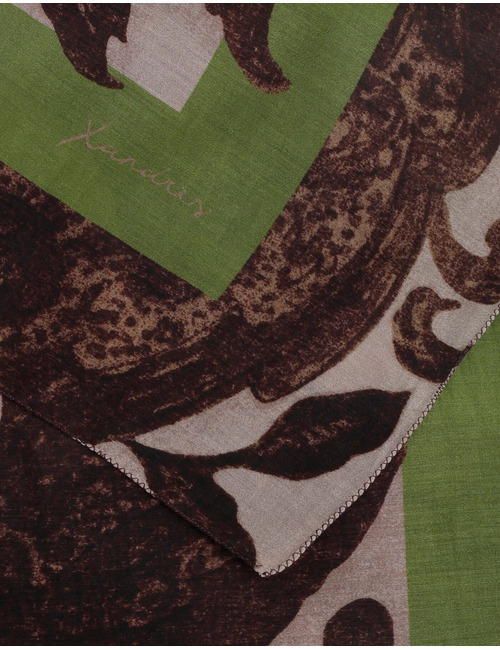 Foulard cashmereprint en coton et soie