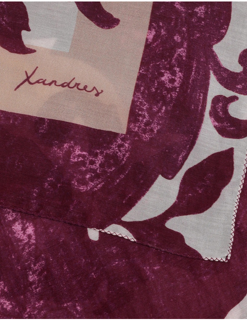 Foulard cashmereprint en coton et soie