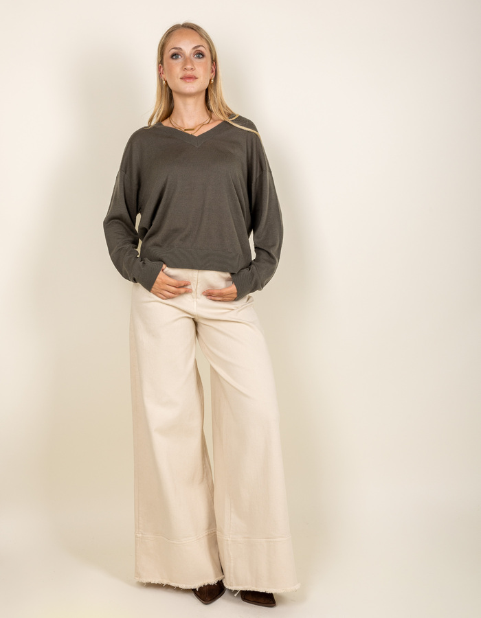 Gigue lange mouw pull groen