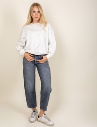 BrazilW6 - sweater met ton sur ton logoborduursel