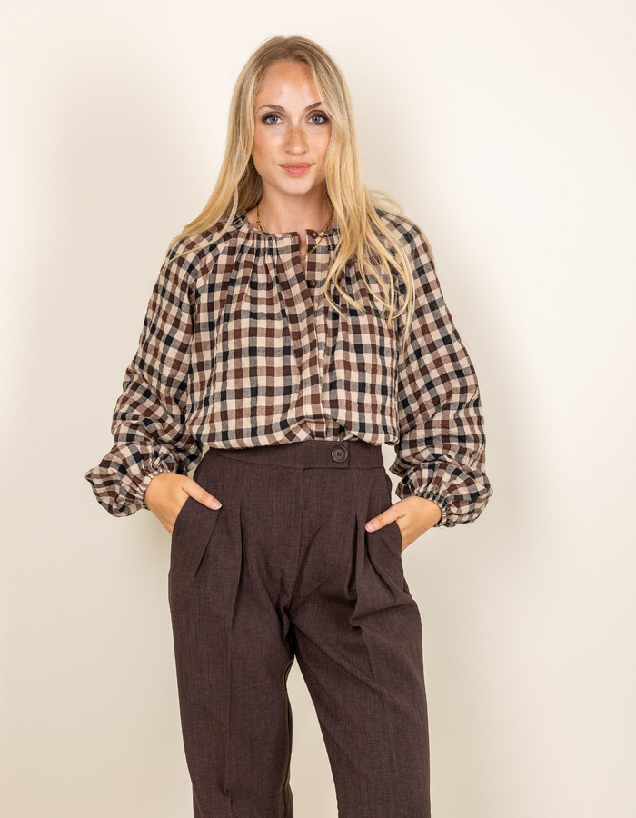 PeerW6 - blouse à carreaux marron