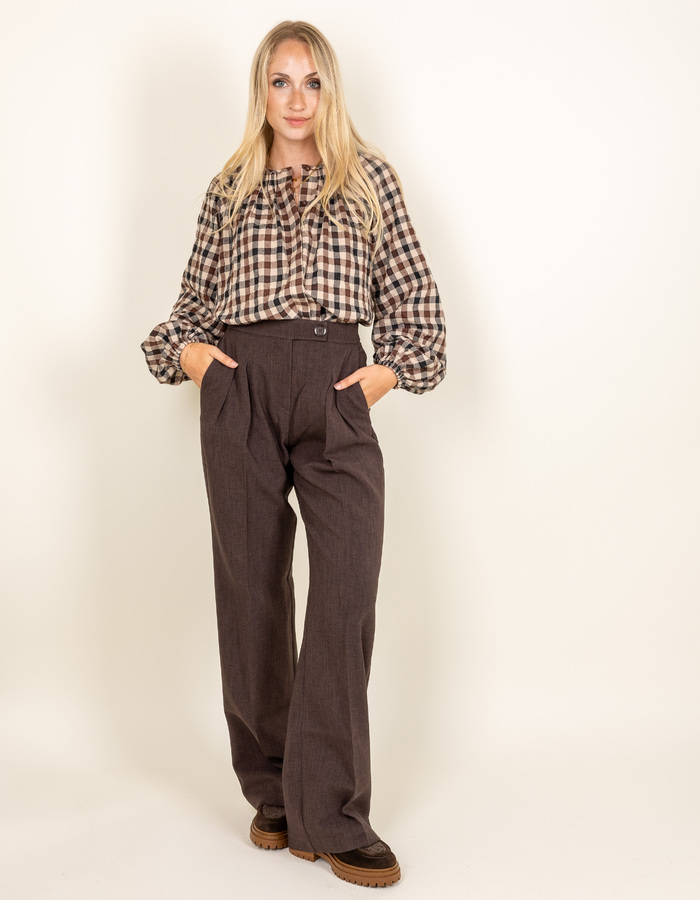 PeerW6 - blouse à carreaux marron