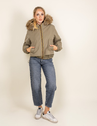Tosca - veste en coton ciré verte