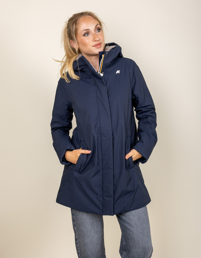 Sophie - veste imperméable mi-longue bleue