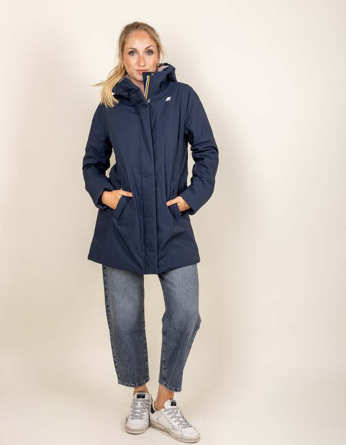 Sophie - veste imperméable mi-longue bleue