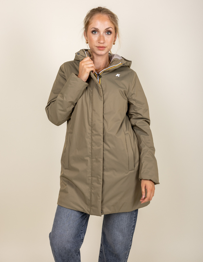 Sophie - veste imperméable mi-longue verte