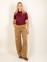 Cagliari - pull en maille fine à manches courtes bordeaux
