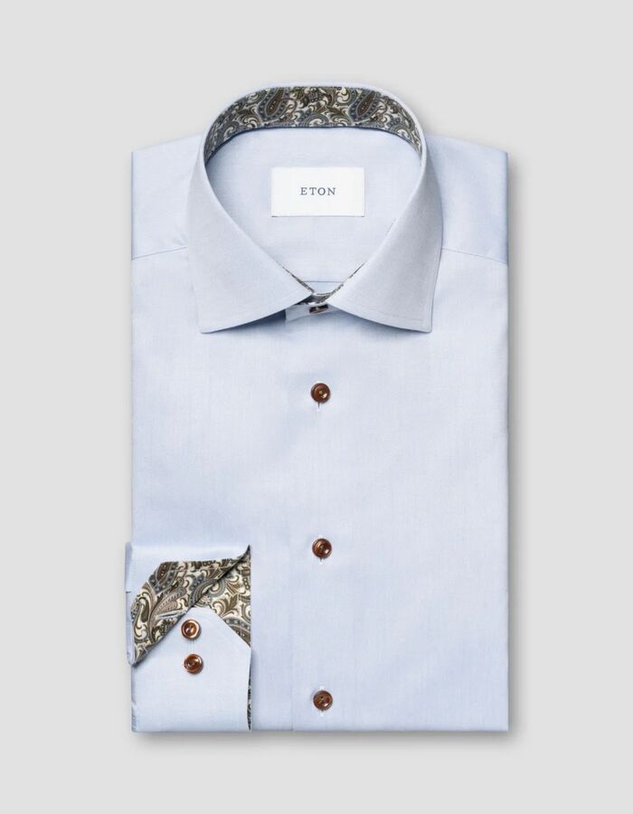 Chemise Signature Twill slim fit avec détails cachemire