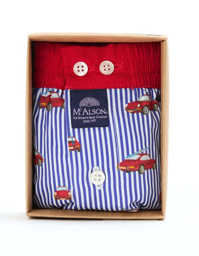 Gestreepte boxershort met klassieke auto's