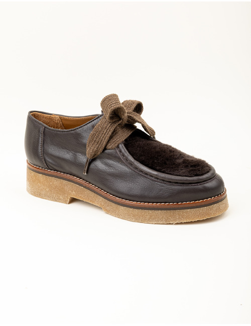 Ismael - paraboot avec empiècement doux et semelle contrastante brun