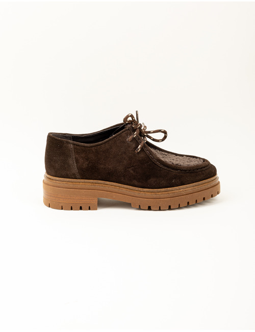 Elias - paraboot avec empiècement teddy et semelle crantée brun