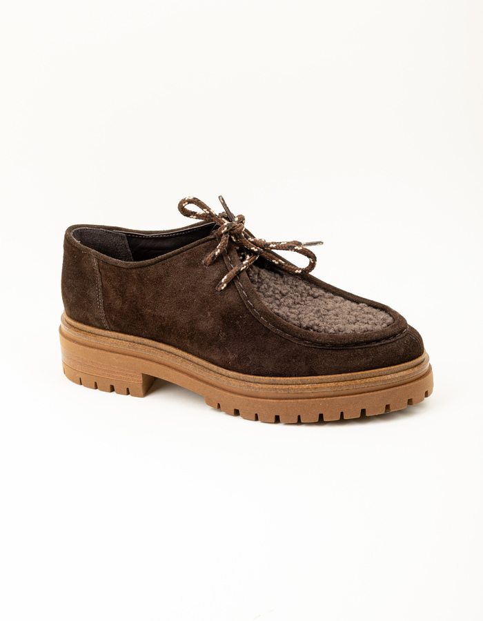 Elias - paraboot avec empiècement teddy et semelle crantée brun