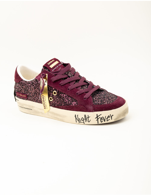 Sk8 Deluxe - sneakers met glitter bordeaux