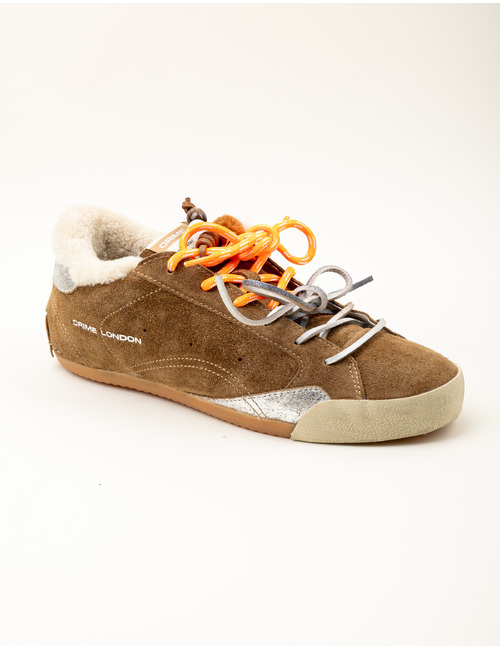 Sneakers met contrasterende veters bruin