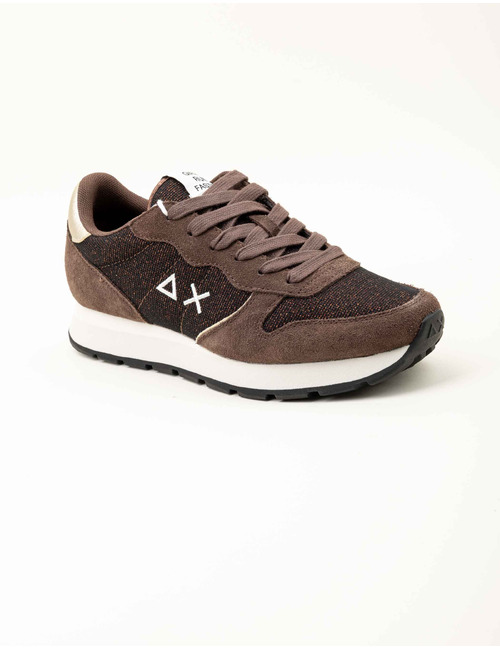 Ally Glitter Textile - Sneaker élégante brune