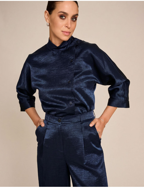 Betty - blouse à col montant navy
