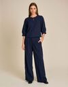 Bibi - bloes met driekwartsmouwen navy