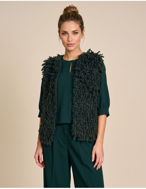 Dolly - bodywarmer met lusstructuur groen