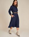 Dolores - kleed met hemdkraag navy