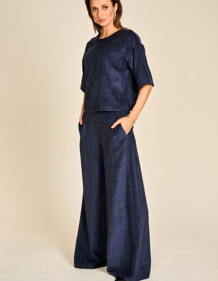 Patricia - broek met wijde pijpen blauw