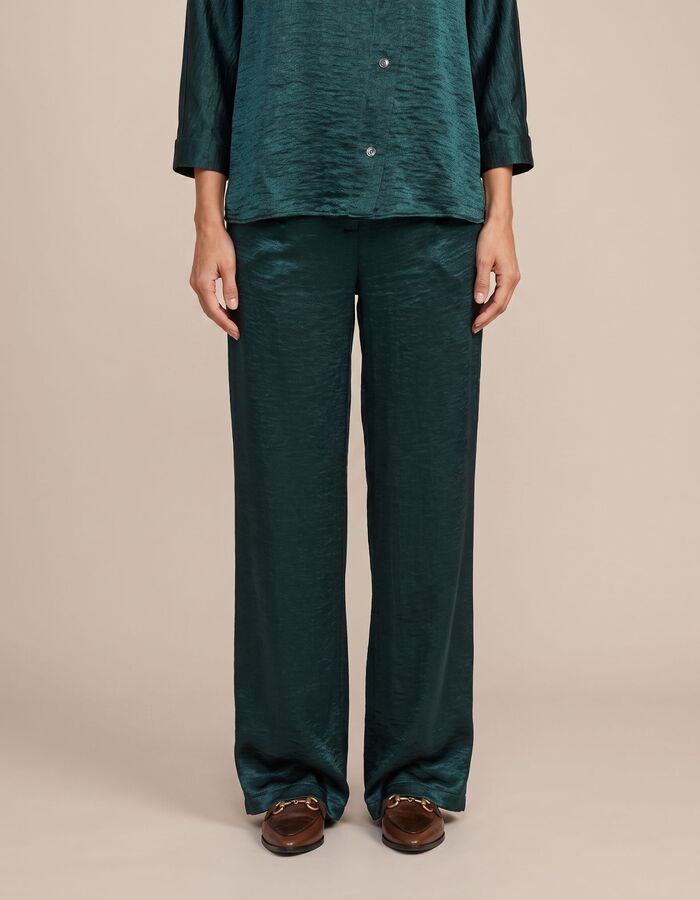 Petra - pantalon à jambes larges vert