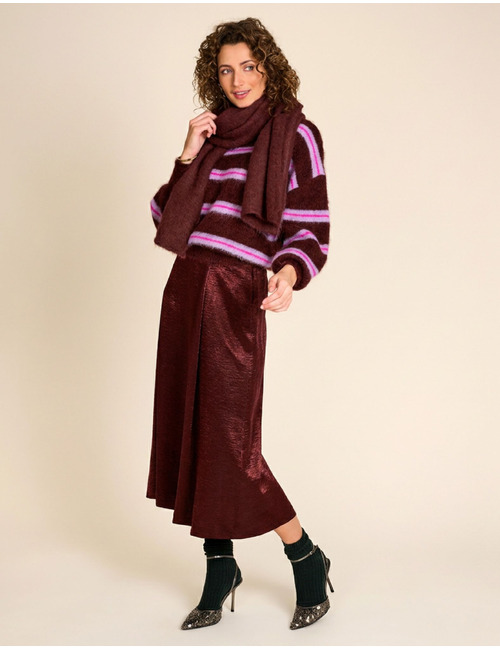 Rainbow - pull met contraststrepen bordeaux