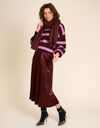 Rainbow - pull met contraststrepen bordeaux