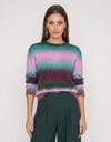 Weaves - pull met vervagend streeppatroon rood