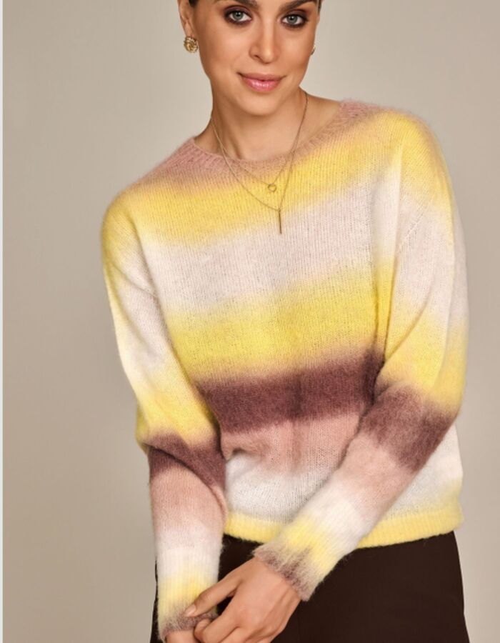 Weaves - pull à effet rayé jaune