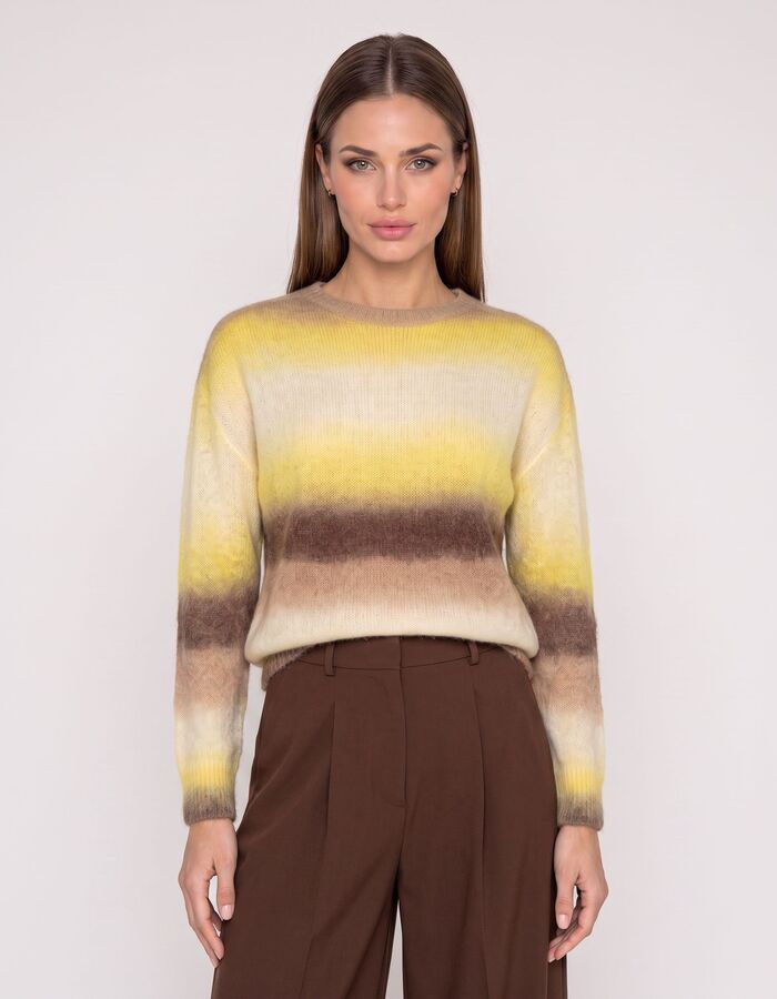 Weaves - pull met streepeffect geel