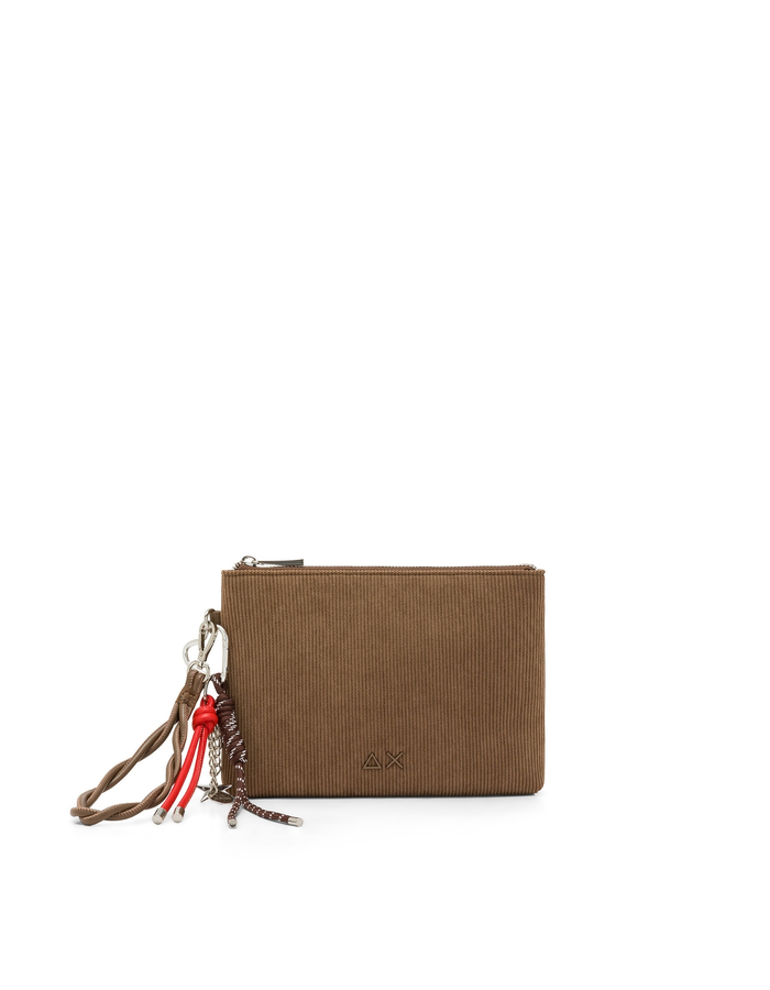 Pochette brune avec dragonne