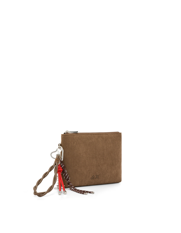 Pochette brune avec dragonne