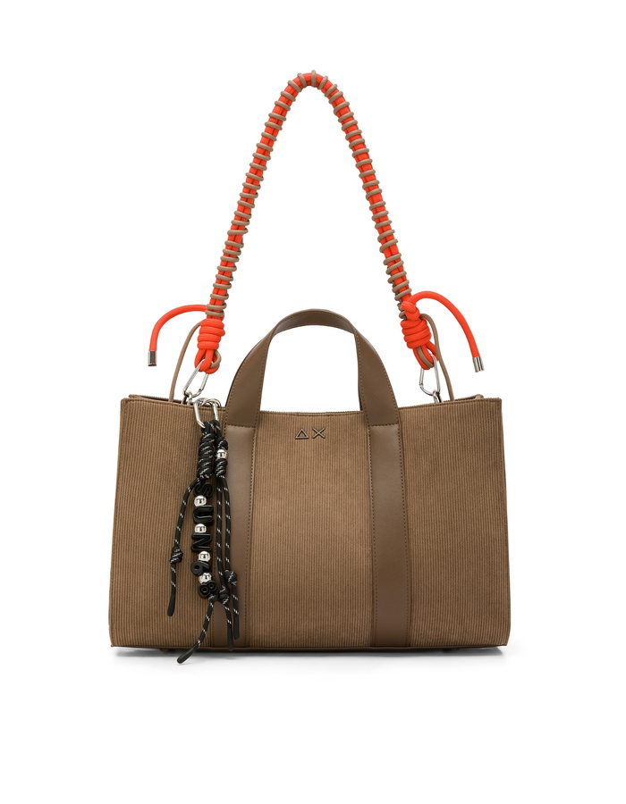 Shopper avec détails en corde brun