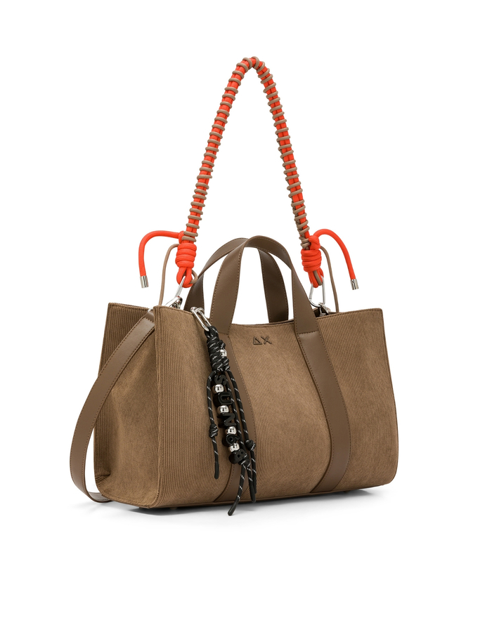 Shopper avec détails en corde brun