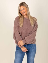 Jitbay - sweater met vintage afwerking vintage as
