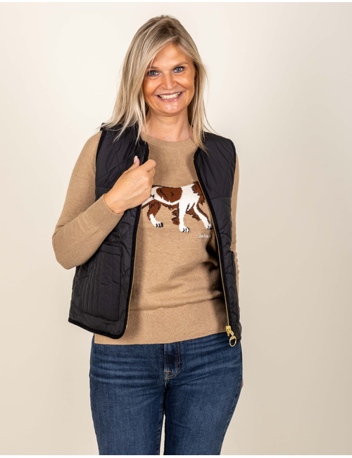 Gilet matelassé à motif tartan noir