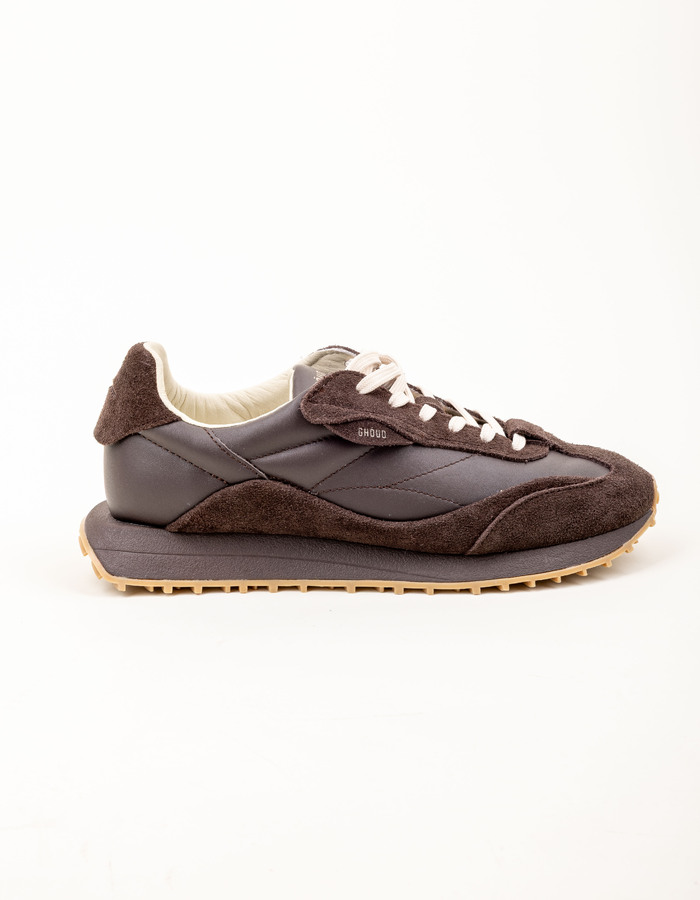 Sneakers met gelaagde suède afwerking bruin