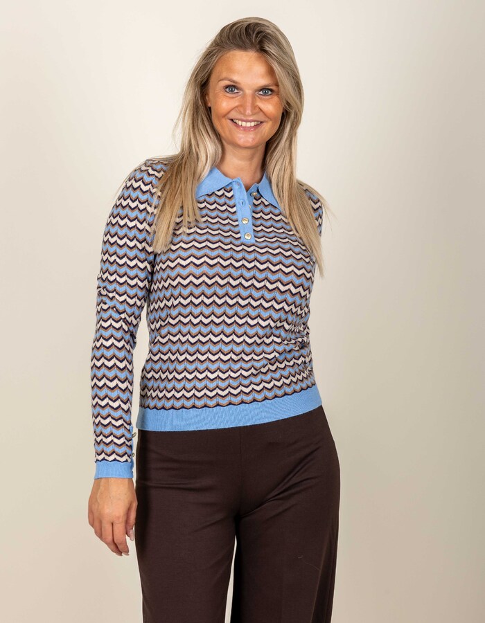 Leo & Ugo lange mouw polo multicolor