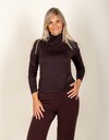 Nathalie - T-shirt met rolkraag en lange mouwen bruin