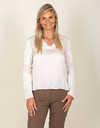 Blouse à col v blanc cassé