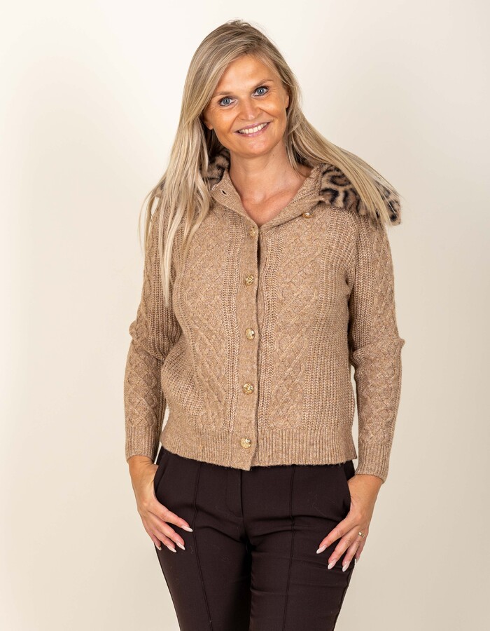 Leo & Ugo lange mouw gilet camel