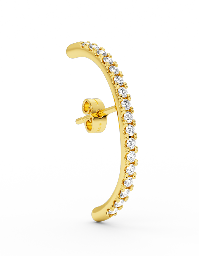 Diamond hug earstud - long