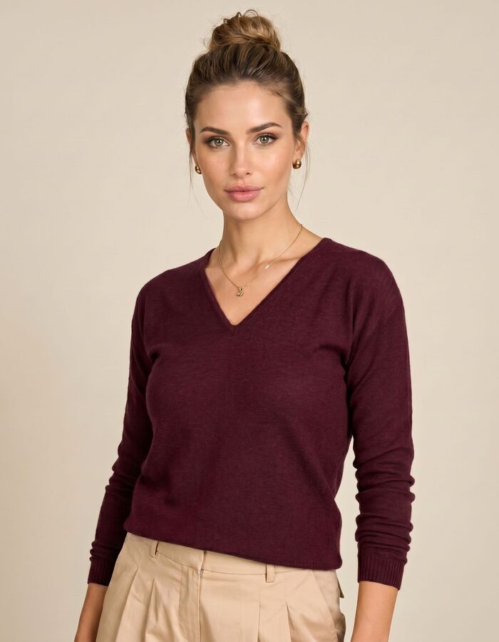 Almery - pull bordeaux
