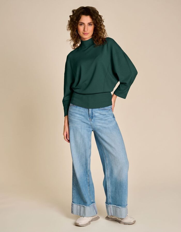 Bayonne - pull met opstaande kraag kaki