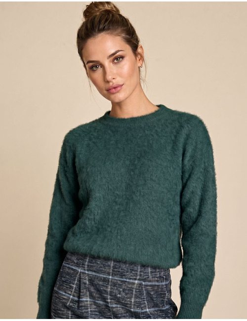 Monny - pull met zachte structuur groen