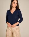 Favola - trui met v-hals navy
