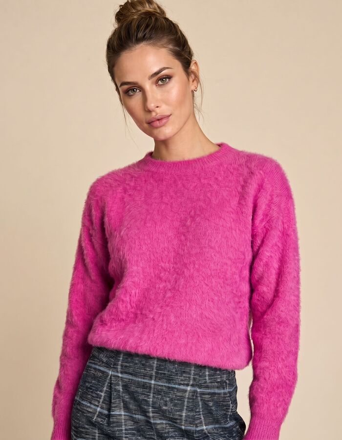 Monny - pull à texture douce rose