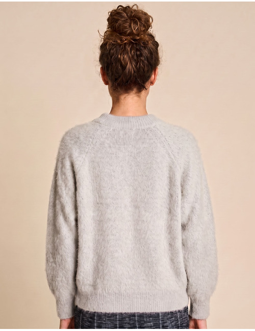 Monny -  trui met zachte harige structuur off white