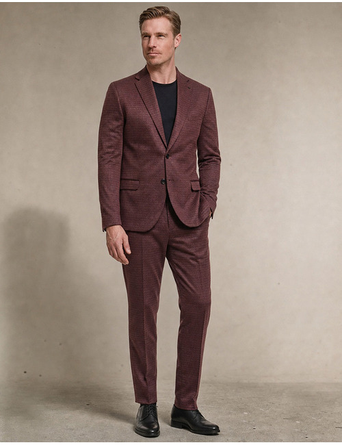 DiConnor40 SE broek met shadow check bordeaux