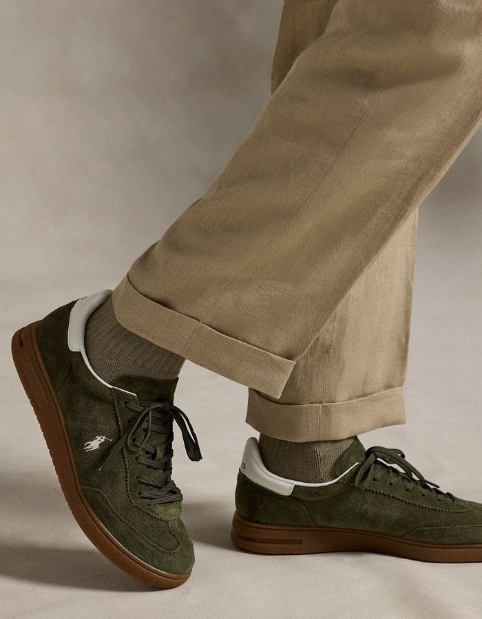 Bedford suède sneakers met retrodetails 